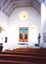 The interior of the New Church (note the bird over the altar!)